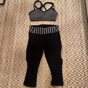 Lululemon water bound swim crop pants and sports bra
